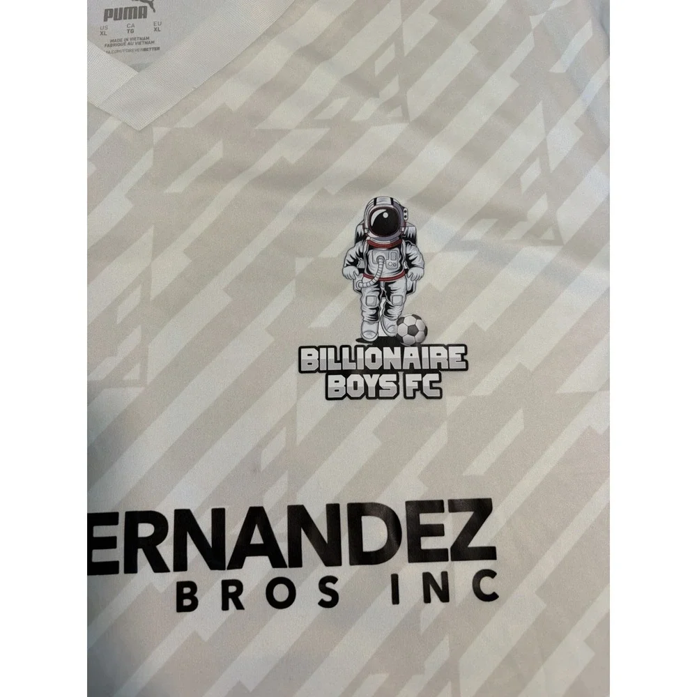 Puma Billionaire Boys Club Soccer Jersey XL White  Space Man logo Dry Cell - Picture 4 of 10